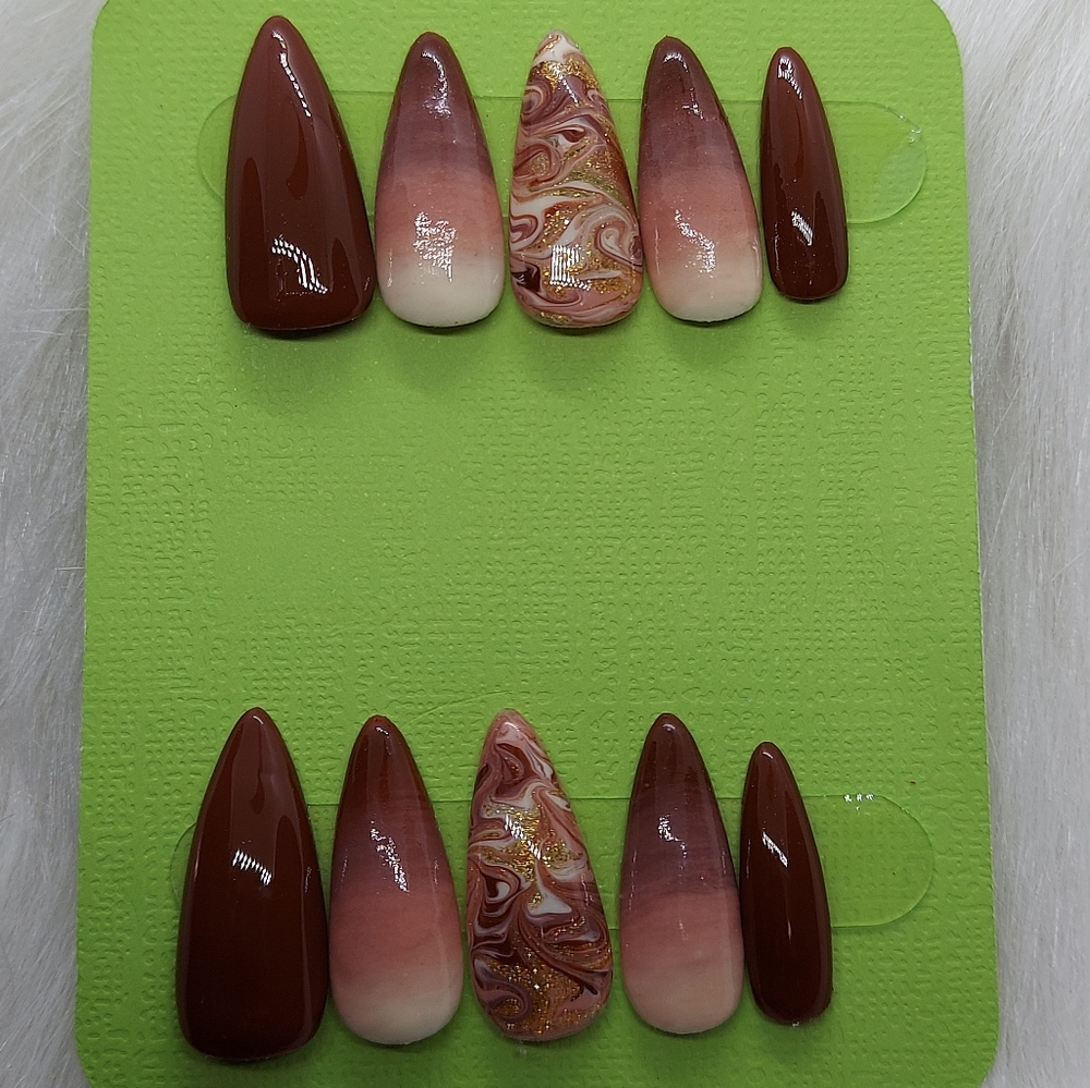 Coffee House Brown Chocolate Press on Nails- medium